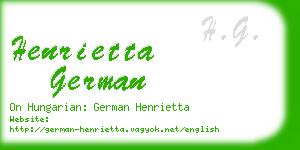 henrietta german business card